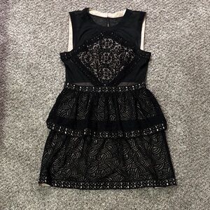 BCBGMaxAzria Elegant Black and Cream Attire